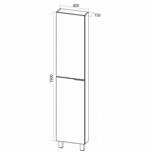 Шкаф пенал 1MarKa Gaula 40Н У92552 Графит матовый МДФ / ЛДСП
