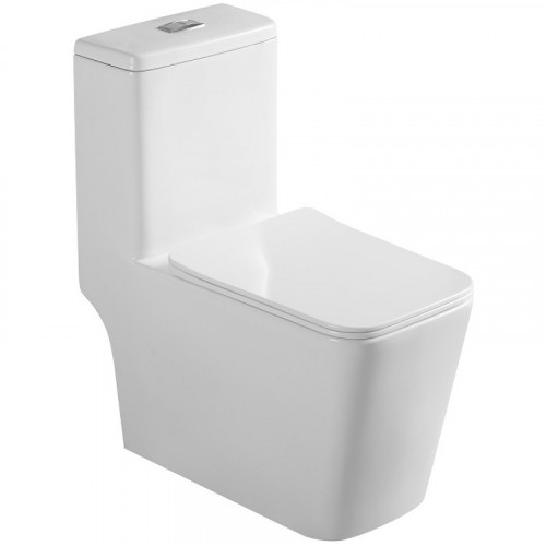 Унитаз моноблок Royce Bronx RCT-152002WH с сиденьем Микролифт фаянс напольный