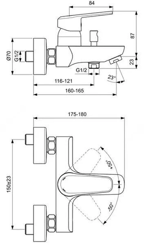 Смеситель для ванны Ideal Standard I.Life BD046AA цвет Хром