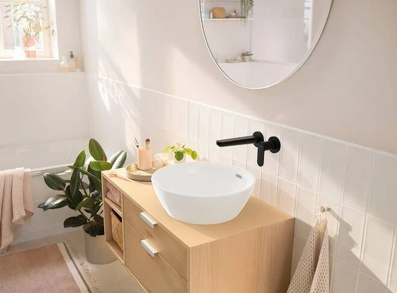 Смеситель для раковины Hansgrohe Rebris S 72528670 Черный матовый латунь встраиваемый