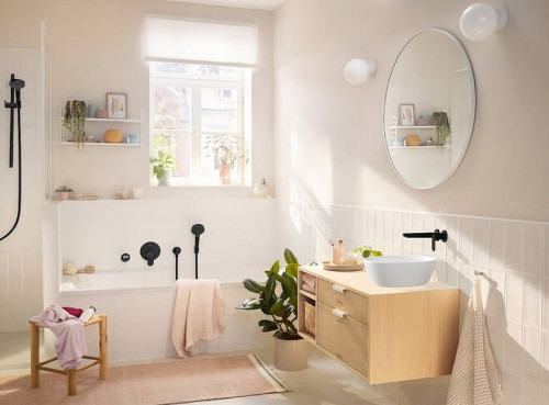 Смеситель для раковины Hansgrohe Rebris S 72528670 Черный матовый латунь встраиваемый