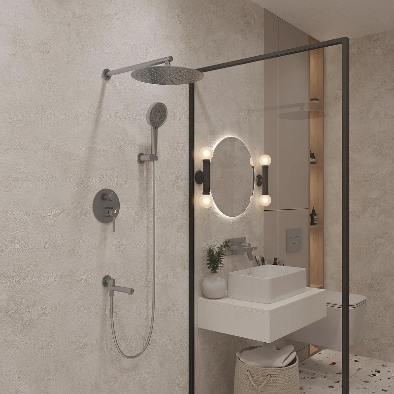 Смеситель для ванны Oliveeka D OL-639003A-BGM цвет Оружейный металл матовый