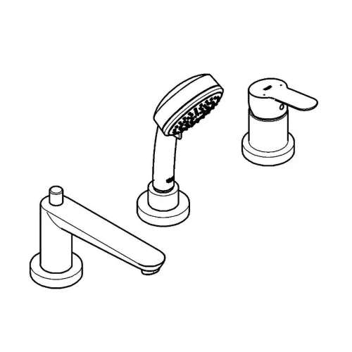 Смеситель на борт ванны Grohe BauEdge 2511700A цвет Хром