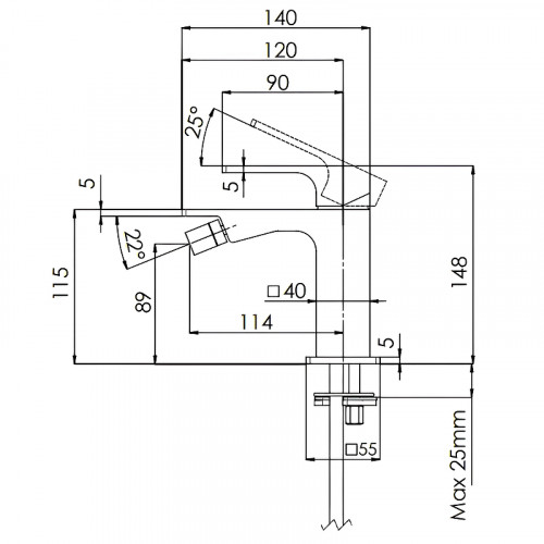 Смеситель для биде Remer Absolute AU22BG Золото брашированное латунь