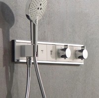 Смеситель для душа Hansgrohe RainSelect 15355400 с термостатом Белый Хром латунь встраиваемый
