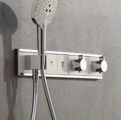 Смеситель для душа Hansgrohe RainSelect 15355400 с термостатом Белый Хром латунь встраиваемый