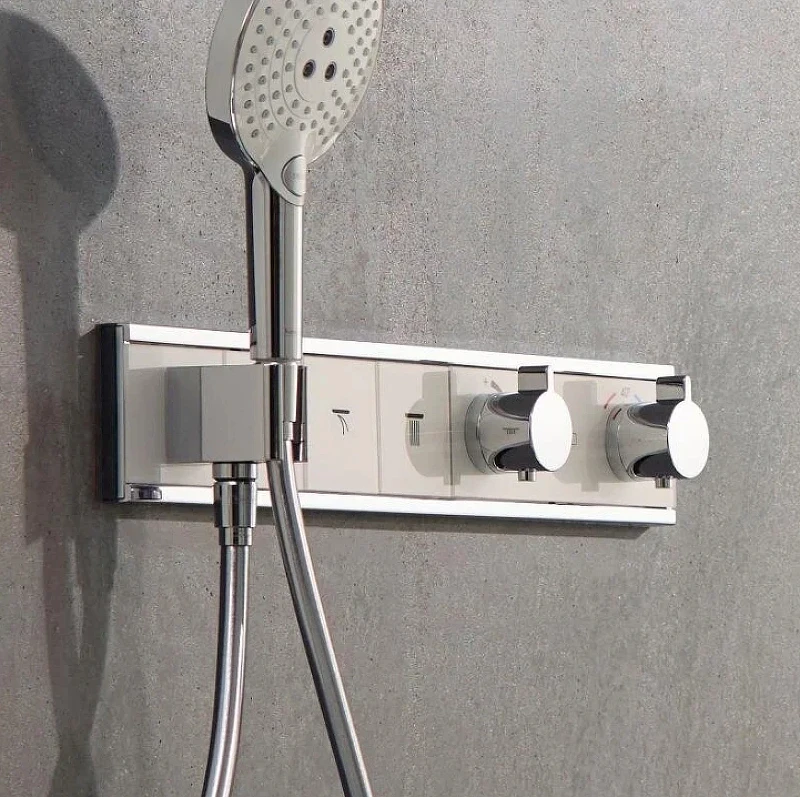 Смеситель для душа Hansgrohe RainSelect 15355400 с термостатом Белый Хром латунь встраиваемый