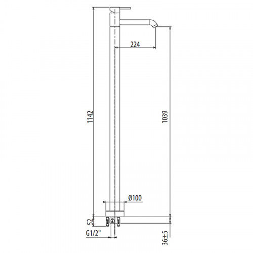 Смеситель для раковины Gattoni Circle Two 9109/90NO Черный матовый латунь на пол