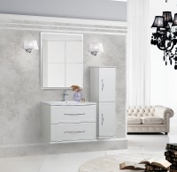 Зеркало Cezares Tiffany 59 45040 с подсветкой Bianco opaco с системой антизапотевания МДФ / ЛДСП