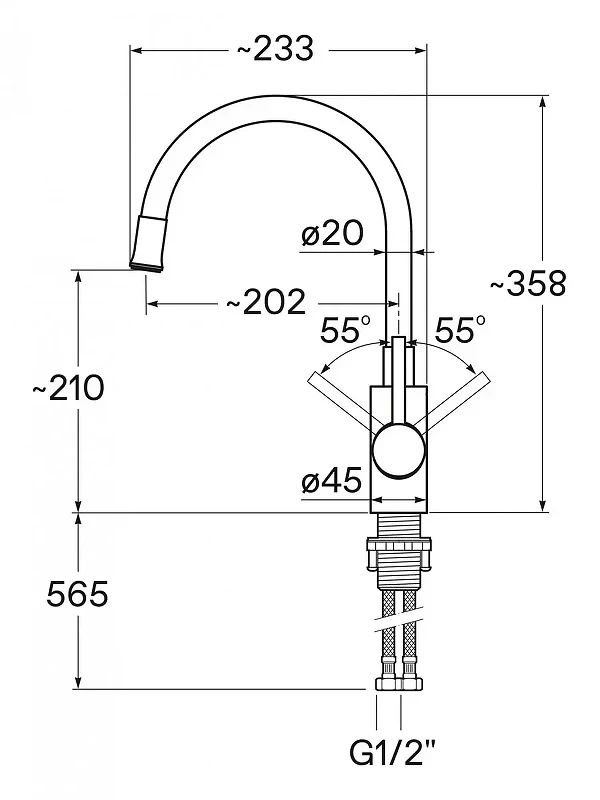 Смеситель для кухни Santek Риф WH5A44025AP01 цвет Сатин