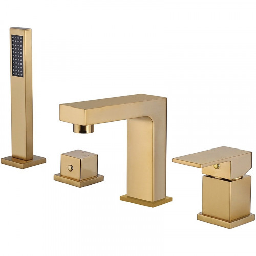 Смеситель на борт ванны Abber Daheim AF8213G Золото матовое латунь