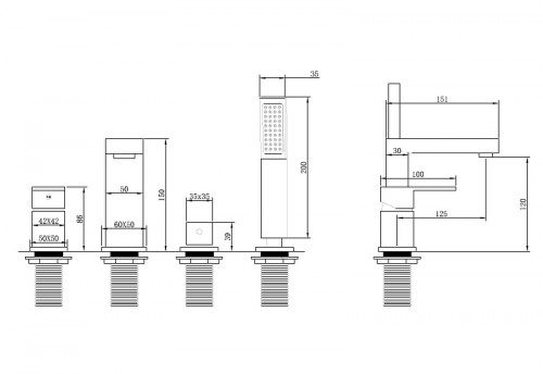 Смеситель на борт ванны Abber Daheim AF8213G Золото матовое латунь
