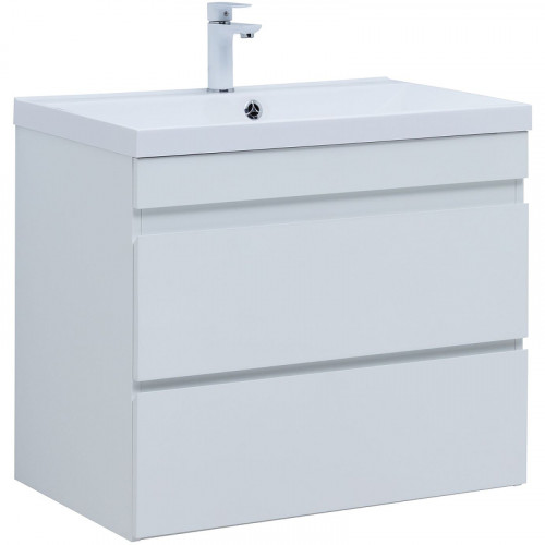 Тумба под раковину Aquanet Нота New 75 335418 подвесная Белый глянец МДФ / ЛДСП