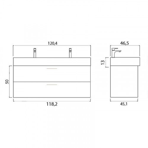 Тумба под раковину Creto Tivoli 120 8-1394W подвесная Белая МДФ / ЛДСП