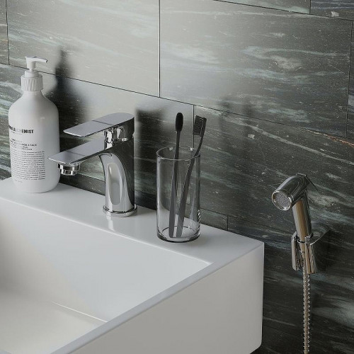 Смеситель для раковины Paini Garda 76CR205/574 с гигиеническим душем Хром