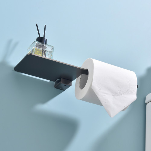 Держатель туалетной бумаги Raglo R301.03.09 с полкой Графит