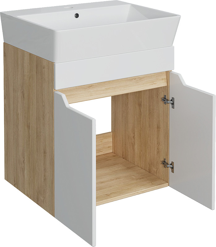 Тумба с раковиной DIWO Архангельск 50 подвесная цвет Белый Дуб сонома