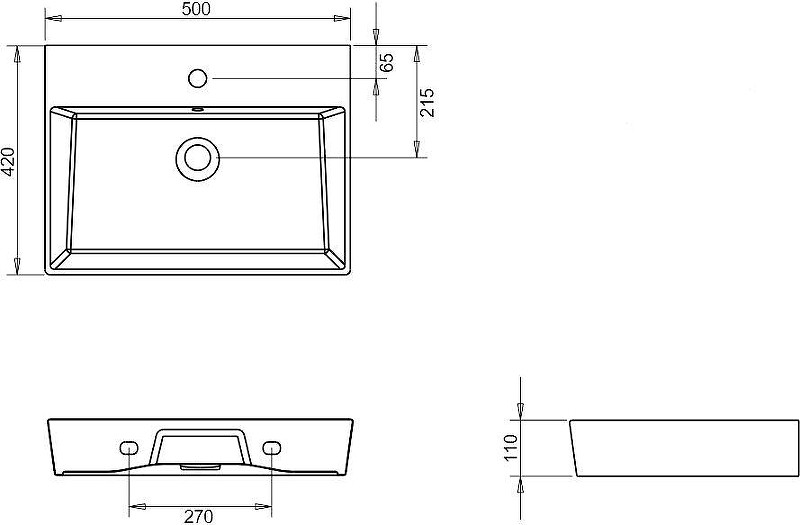 Тумба с раковиной DIWO Архангельск 50 подвесная цвет Белый Дуб сонома