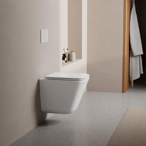 Комплект унитаза с инсталляцией Abber Rechteck AC1219TC-AC0105-AC0120 цвет Белый с сиденьем Микролифт