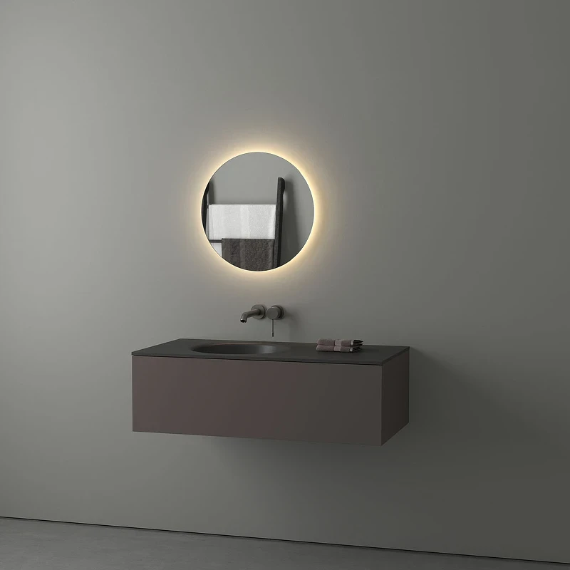 Зеркало Evoform Ledshine d50 BY 2552 с подсветкой 12 W - без выключателя - теплый белый свет стекло