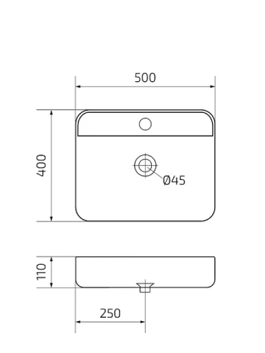 Раковина Gid Geometrico N9550 50 51229 цвет Белый