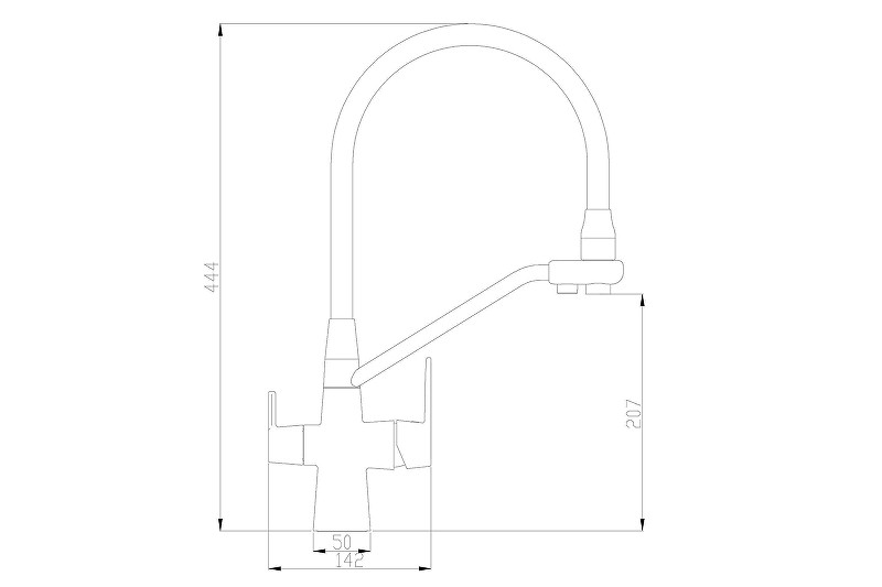 Смеситель для кухни ZorG Steel Hammer SH 903-8 SATIN