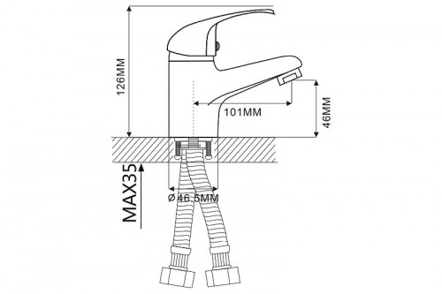 Смеситель для раковины Ekko E10109 цвет Хром