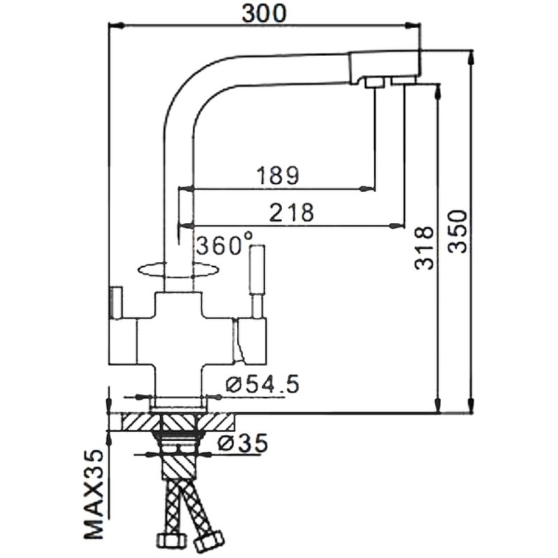 Смеситель для кухни Frap H52 F4352-22 Серый латунь