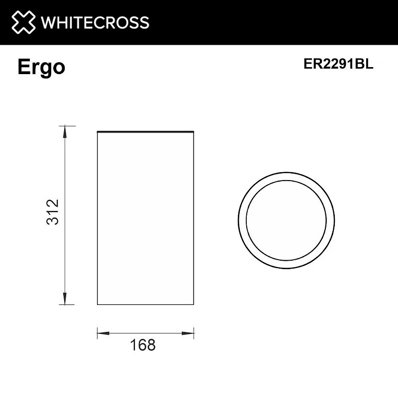 Ведро для мусора Whitecross Ergo black ER2291BL цвет Черный матовый