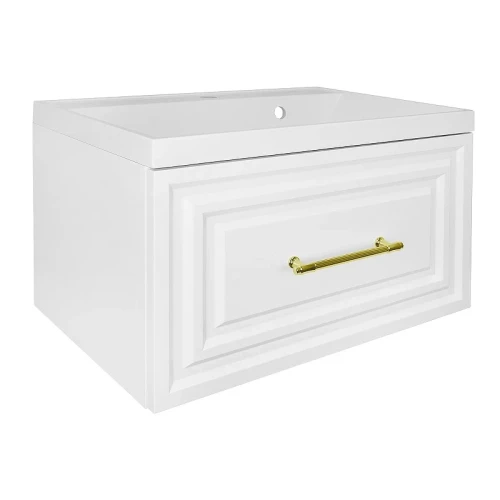 Тумба с раковиной Azario Laura 70 CS00104006 подвесная цвет Белый глянцевый