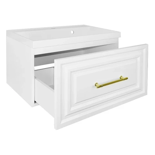 Тумба с раковиной Azario Laura 70 CS00104006 подвесная цвет Белый глянцевый
