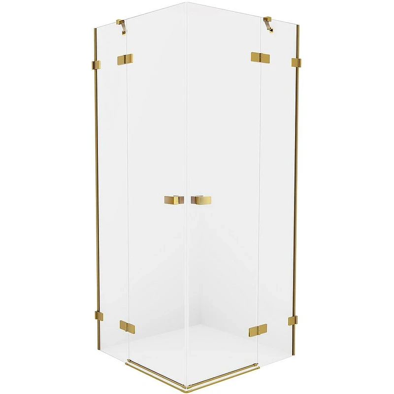 Душевой уголок New Trendy Avexa Gold 110х120 EXK-1888 профиль Брашированное золото стекло прозрачное