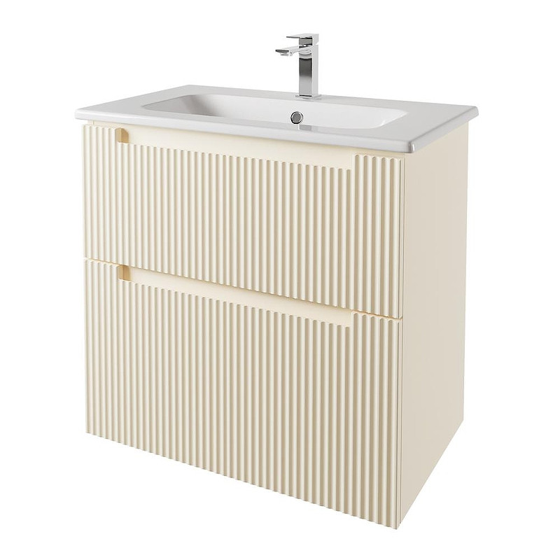 Тумба под раковину Dreja Euphoria 80 99.2019 подвесная/напольная цвет Бежевый матовый