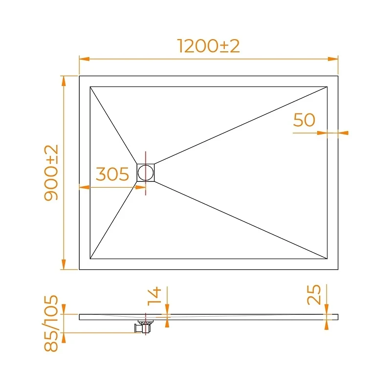 Душевой поддон из искусственного камня RGW Stone Tray (Стоун Трей) ST-G 120х90 16152912-002 цвет Графит