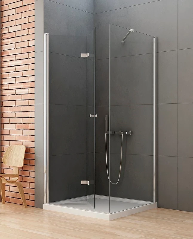 Душевой уголок New Trendy New Soleo Chrome 90х100 L D-0149A/D-0089B профиль Хром стекло прозрачное