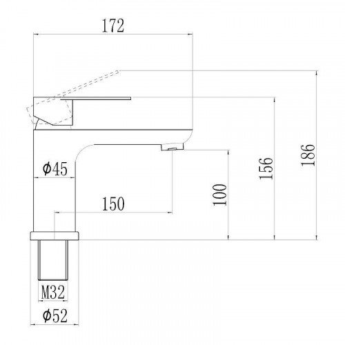 Смеситель для раковины Fmark FS8801Q цвет Графит