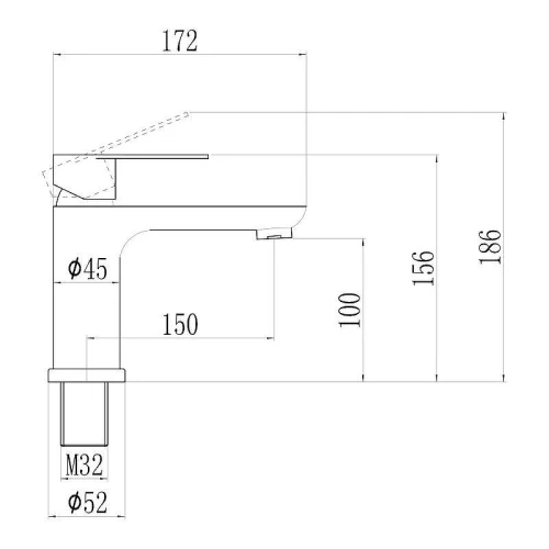 Смеситель для раковины Fmark FS8801Q цвет Графит
