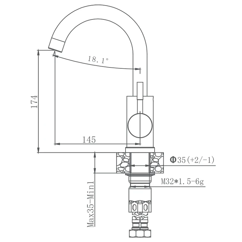 Смеситель для кухни Haiba HB72304-3 Нержавеющая сталь