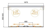 Душевой уголок Cezares Molveno 170x90 MOLVENO-AH-2/2-170/90-C-Cr-IV профиль цвет Хром стекло прозрачное