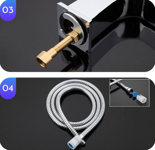 Смеситель для раковины Gappo G07 G1207 с гигиеническим душем Хром латунь