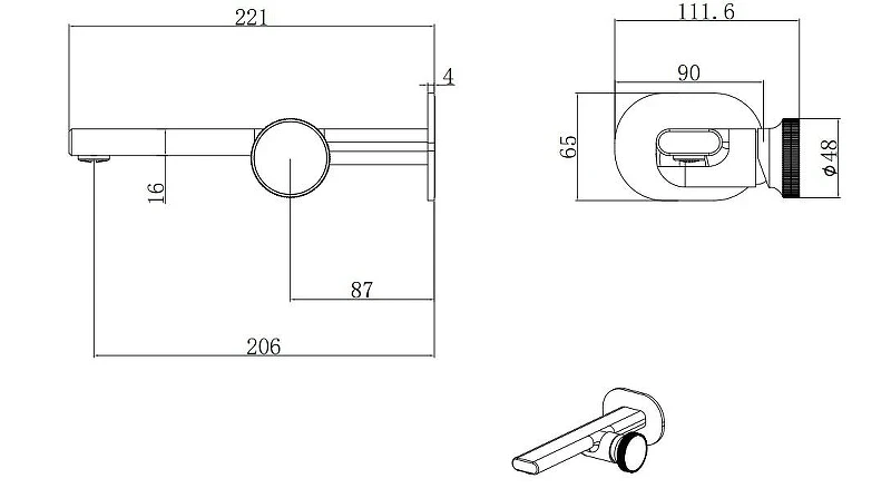 Смеситель для раковины Black&White Gravity GF-7407-С 7407C цвет Хром