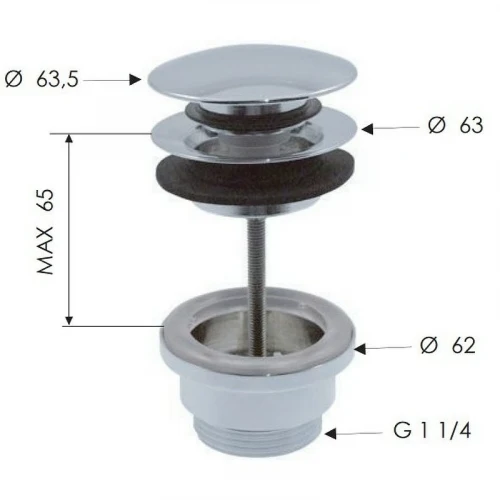 Донный клапан Remer 905CCR114DO click-clack Золото глянцевое