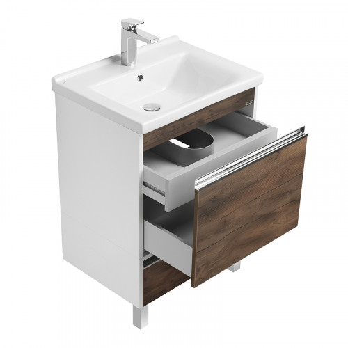 Тумба под раковину Aquaton Капри 60 1A230101KPDB0 подвесная Таксония темная МДФ / ЛДСП