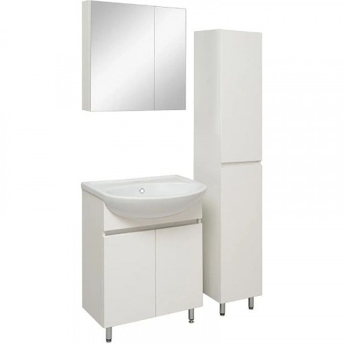 Зеркальный шкаф Runo Лада 60 00-00001159 Белый МДФ / ЛДСП, стекло