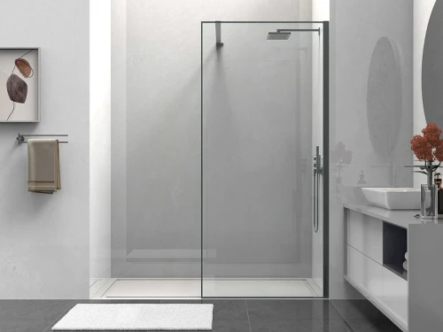 Душевая перегородка Vincea Walk-In 80 VSW-1HS800CLGM профиль Вороненая сталь стекло прозрачное