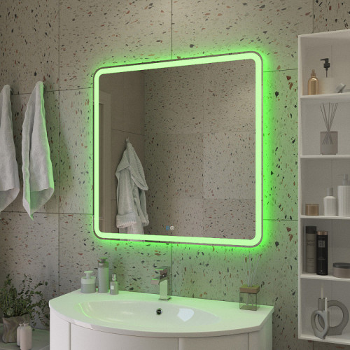 Зеркало Cezares Multicolore 80 CZR-SPC-MC-800-800-RGB-TCH с подсветкой с сенсорным выключателем и функцией памяти стекло