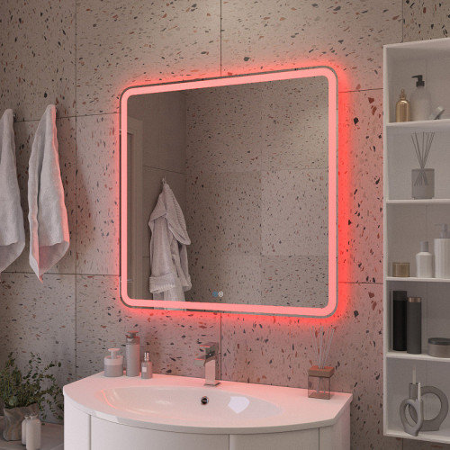 Зеркало Cezares Multicolore 80 CZR-SPC-MC-800-800-RGB-TCH с подсветкой с сенсорным выключателем и функцией памяти стекло