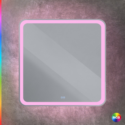 Зеркало Cezares Multicolore 80 CZR-SPC-MC-800-800-RGB-TCH с подсветкой с сенсорным выключателем и функцией памяти стекло
