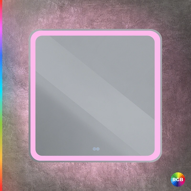 Зеркало Cezares Multicolore 80 CZR-SPC-MC-800-800-RGB-TCH с подсветкой с сенсорным выключателем и функцией памяти стекло