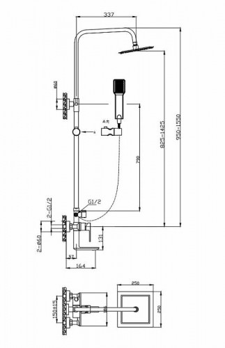 Душевая система BelBagno Romano ROMANO-VSCM-CRM Хром латунь на стену